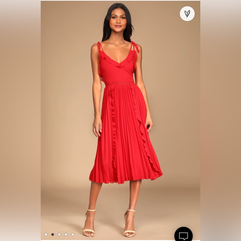 Lulus Red Midi Dress